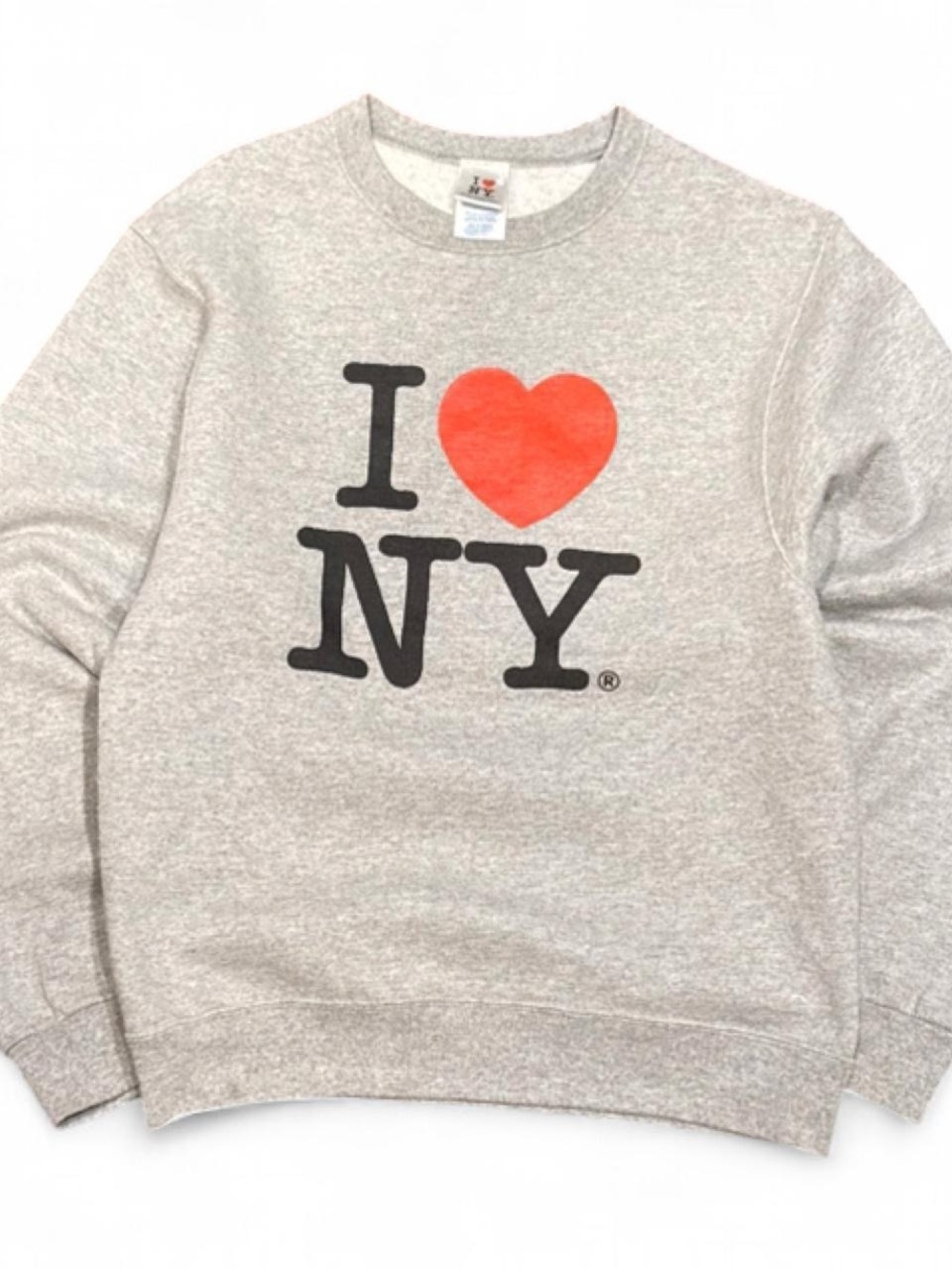 Y2K I Love New York Graphic Grey Boxy Sweatshirt